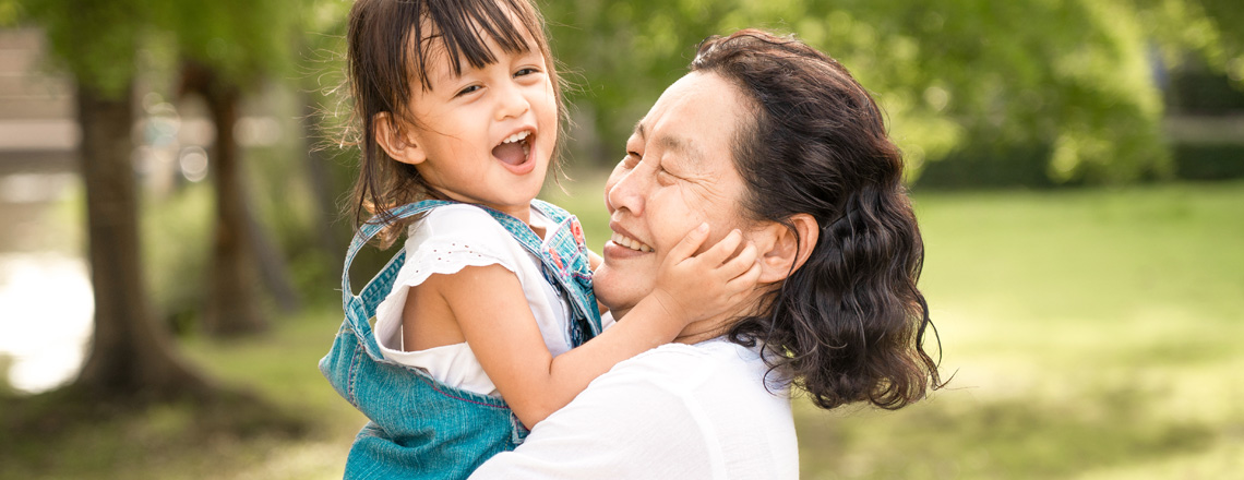 Child enjoys being carried