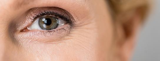 Selective focus of mature woman eye